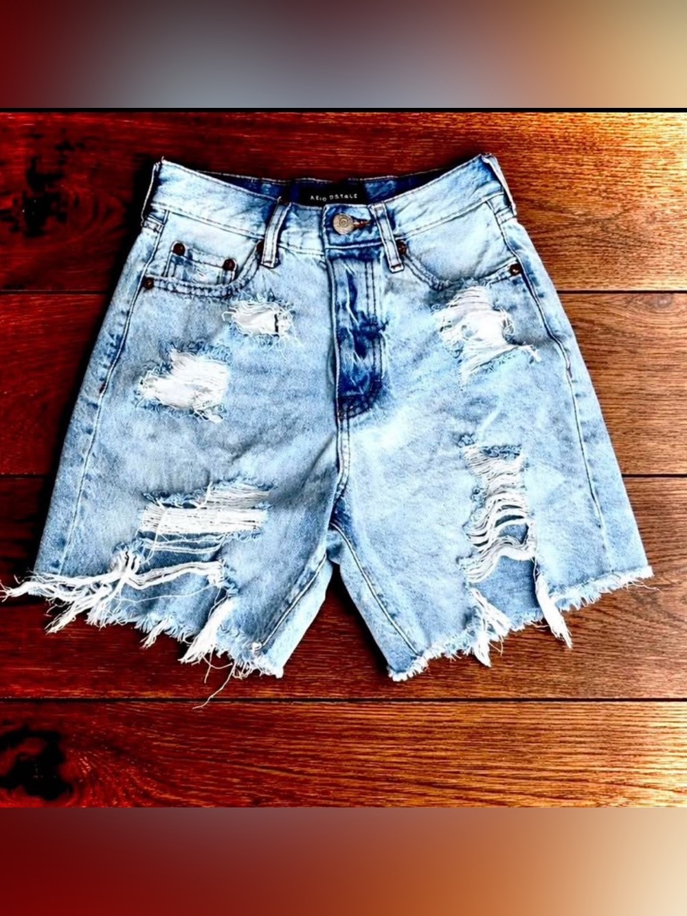 Aeropostale Light Blue Distressed Jean Shorts